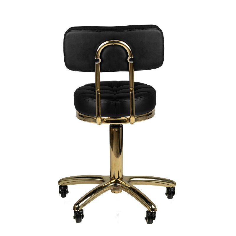 Kosmetoloģijas taburete STOOL BEAUTY BACKREST AM-961 GOLD BLACK 3 Kosmetoloģijas taburete STOOL BEAUTY BACKREST AM-961 GOLD BLACK 3