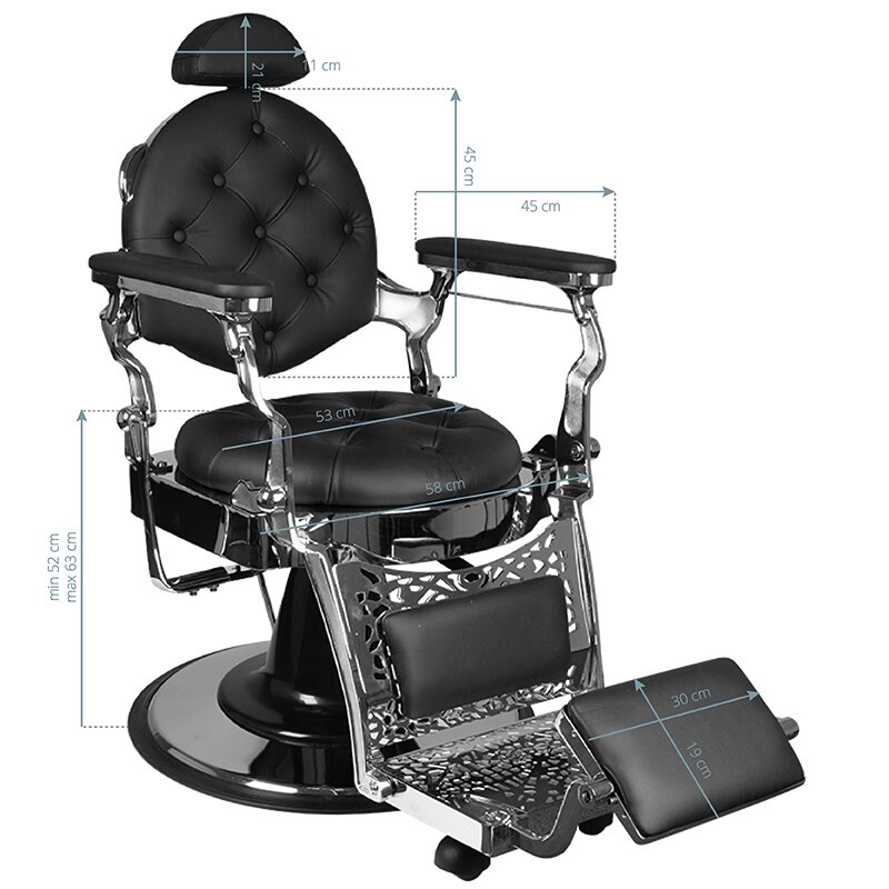 Парикмахерское кресло Barber Chair Gabbiano Silver Black 5 Парикмахерское кресло Barber Chair Gabbiano Silver Black 5