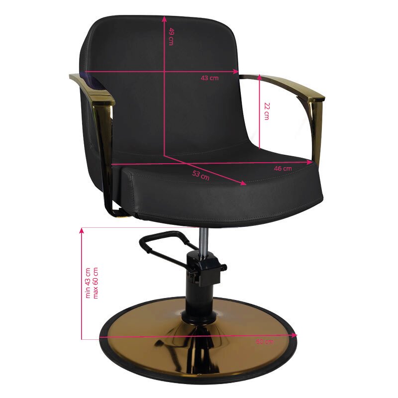 Kampaamotuoli GABBIANO PROFESSIONAL HAIRDRESSING CHAIR BOLONIA GOLD BLACK 4 Kampaamotuoli GABBIANO PROFESSIONAL HAIRDRESSING CHAIR BOLONIA GOLD BLACK 4