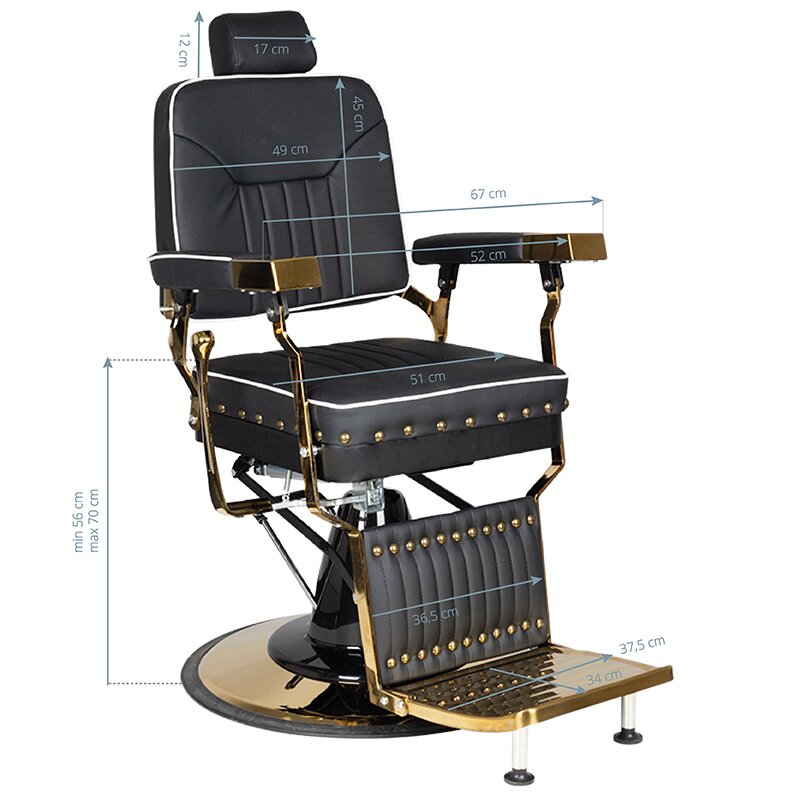 Parturituoli Barber Chair Gabbiano Filippo Gold Black 5 Parturituoli Barber Chair Gabbiano Filippo Gold Black 5