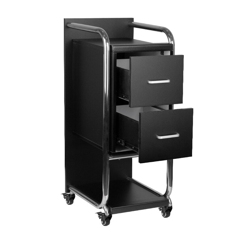 Kampaamokärry GABBIANO HAIRDRESSER HELPER SOLO MODEL SILVER BLACK 2