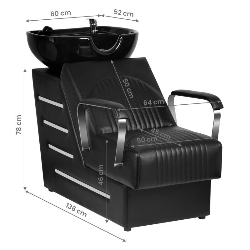 Friziera izlietne GABBIANO PROFESSIONAL HAIRWASHER OREAN BLACK 8 Friziera izlietne GABBIANO PROFESSIONAL HAIRWASHER OREAN BLACK 8