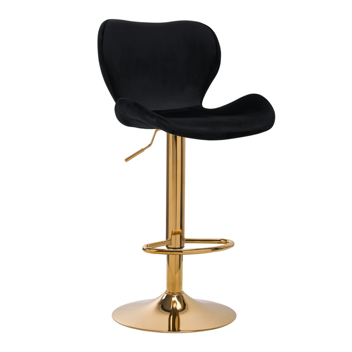 Bar stool BRAVISIMUS VELVET BLACK GOLD Bar stool BRAVISIMUS VELVET BLACK GOLD