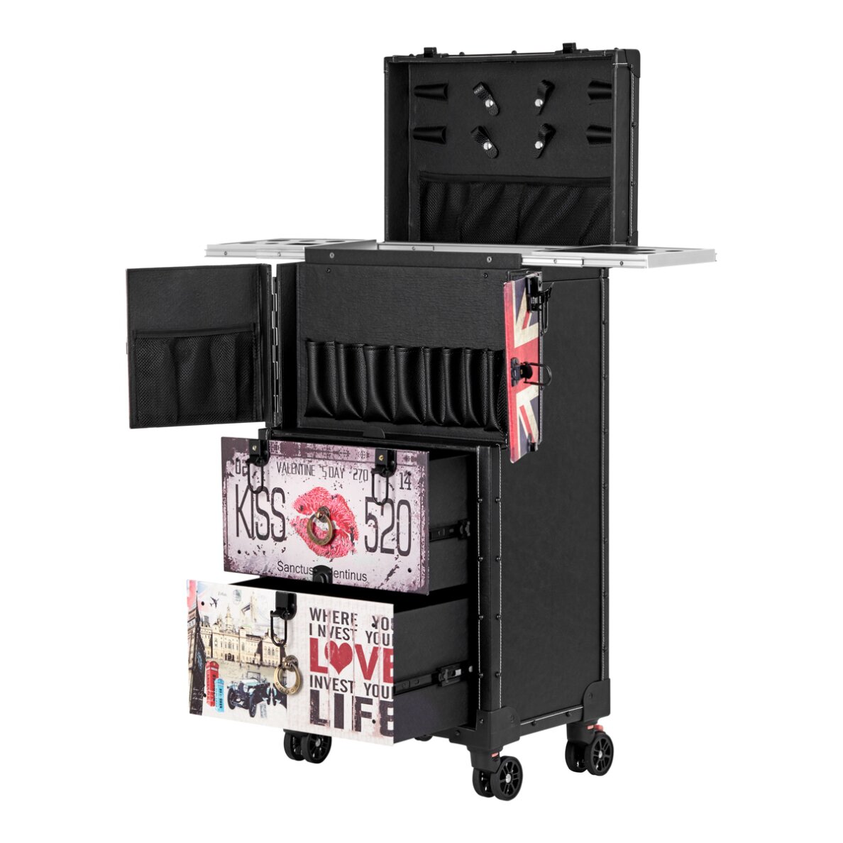 Friseurwagen Gabbiano C12 Schwarz 2 Friseurwagen Gabbiano C12 Schwarz 2