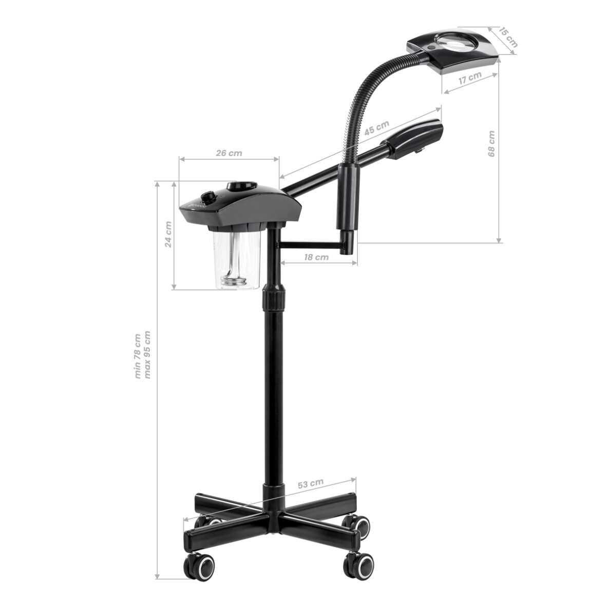 Näo aurustusseade koos LED-luubiga - vapozone Giovanni D-20 Black 8 Näo aurustusseade koos LED-luubiga - vapozone Giovanni D-20 Black 8