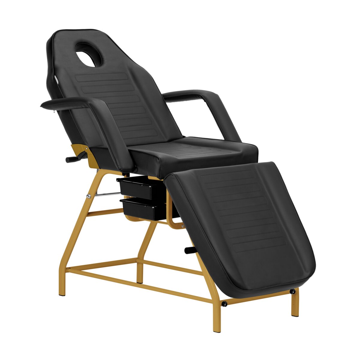 Kosmetologinis krėslas BEAUTY CHAIR 557G MODEL GOLD BLACK 2 Kosmetologinis krėslas BEAUTY CHAIR 557G MODEL GOLD BLACK 2