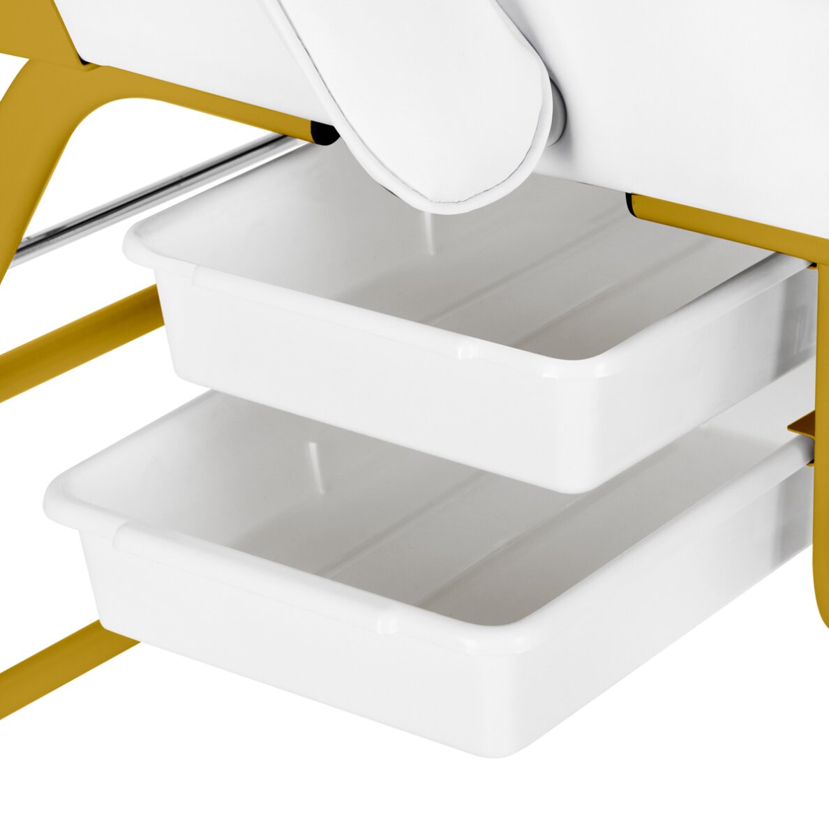 Kosmetoloģijas krēsls BEAUTY CHAIR 557G MODEL GOLD WHITE 8 Kosmetoloģijas krēsls BEAUTY CHAIR 557G MODEL GOLD WHITE 8