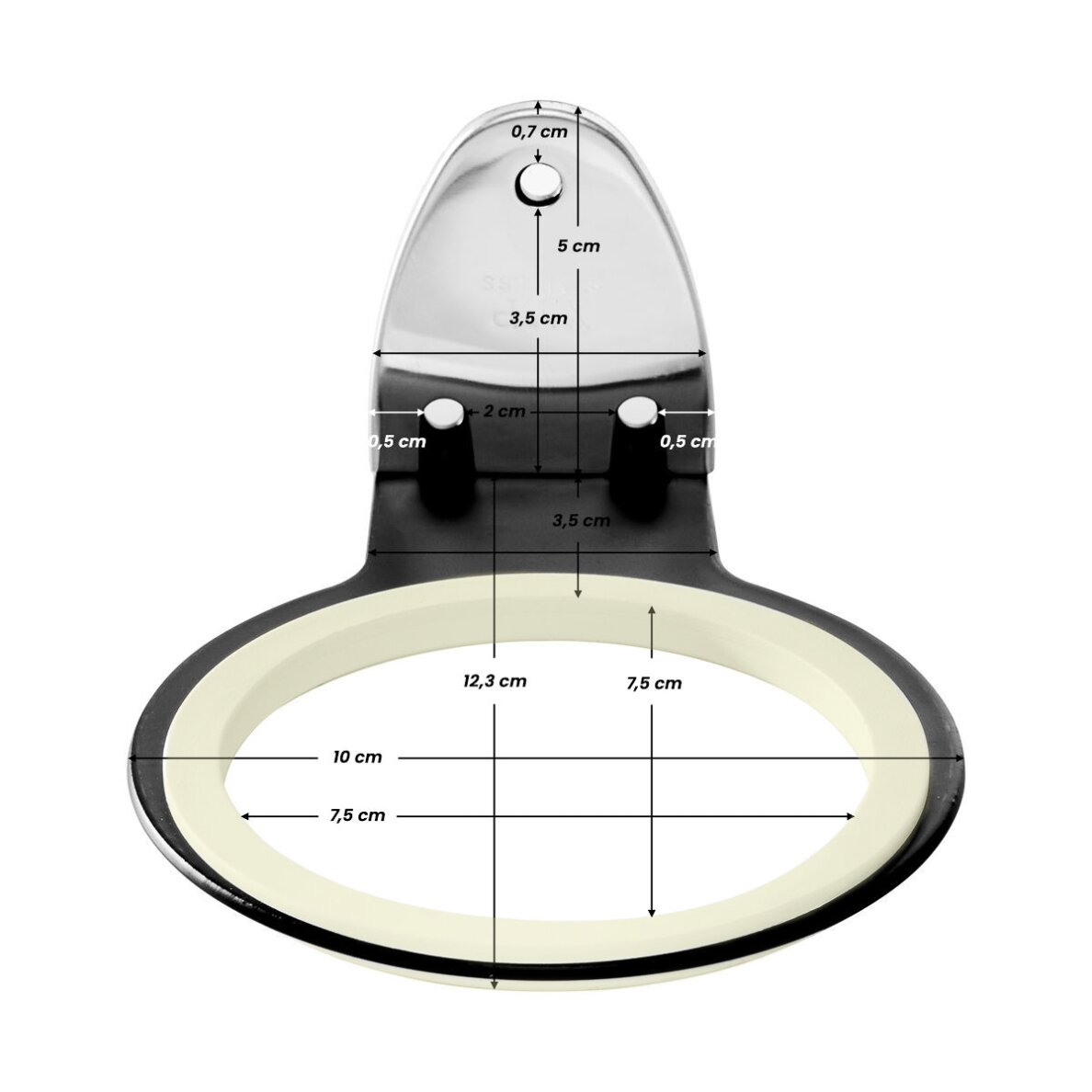 Q96 seinale kinnitatav juukseföni hoidik, must 3 Q96 seinale kinnitatav juukseföni hoidik, must 3