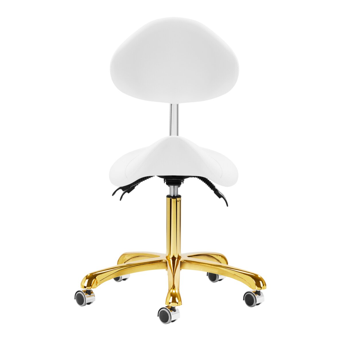 Beautician stool Giovanni 1004 Gold White 2 Beautician stool Giovanni 1004 Gold White 2