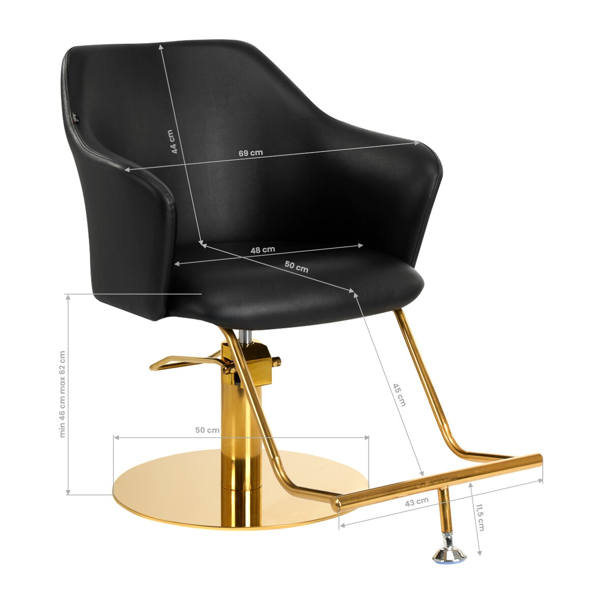 Kampaamotuoli HAIRDRESSING CHAIR MARBELLA GOLD BLACK 7 Kampaamotuoli HAIRDRESSING CHAIR MARBELLA GOLD BLACK 7