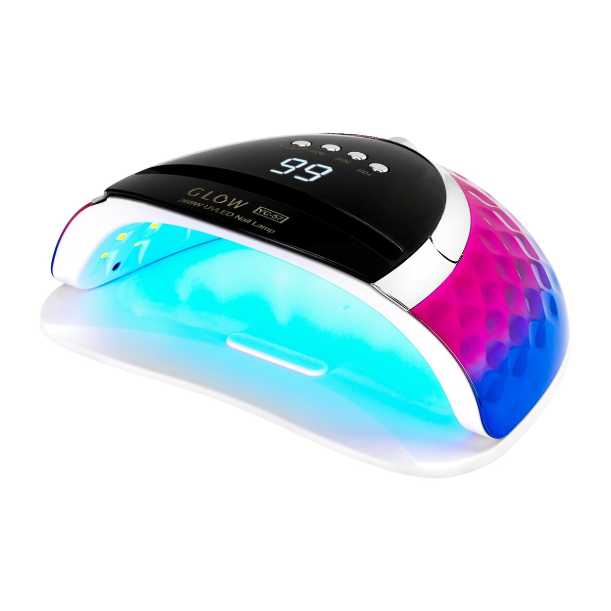 Nagų lempa UV LED Glow YC57 268W Pink Blue Nagų lempa UV LED Glow YC57 268W Pink Blue