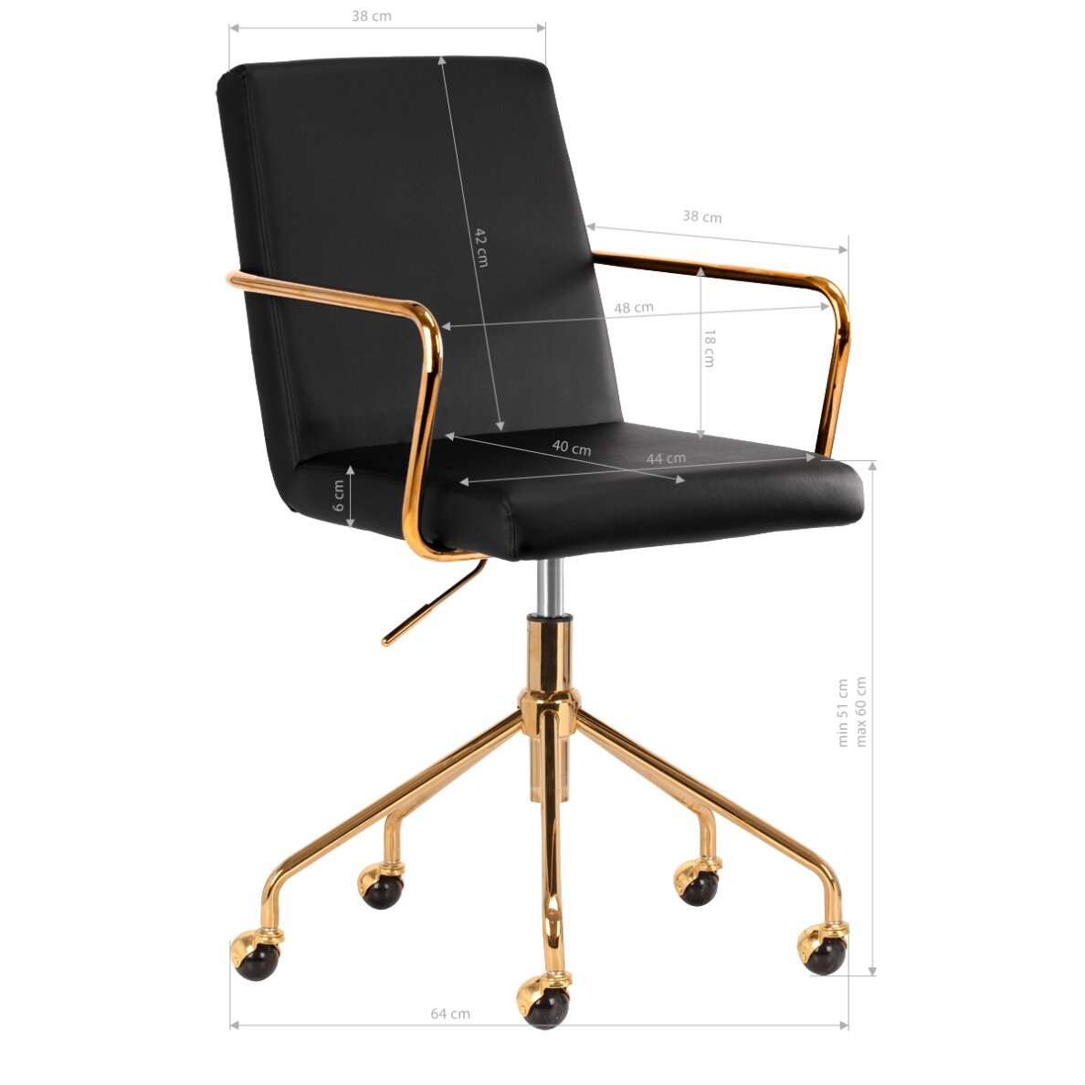 Bürostuhl mit Rollen QS-OF211G Gold Black 8 Bürostuhl mit Rollen QS-OF211G Gold Black 8