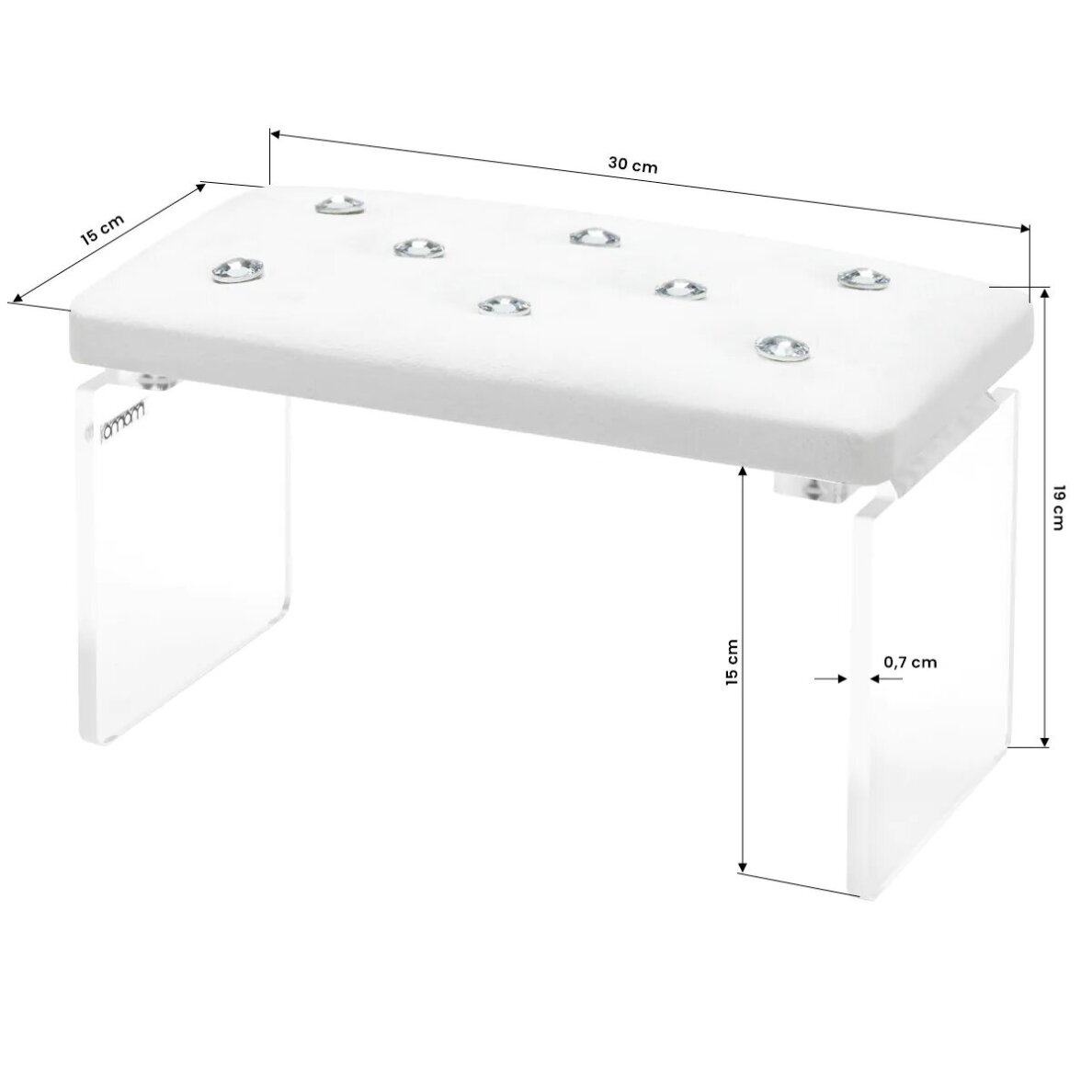 Маникюрный подлокотник Momo Diamond Velvet Ecru 3