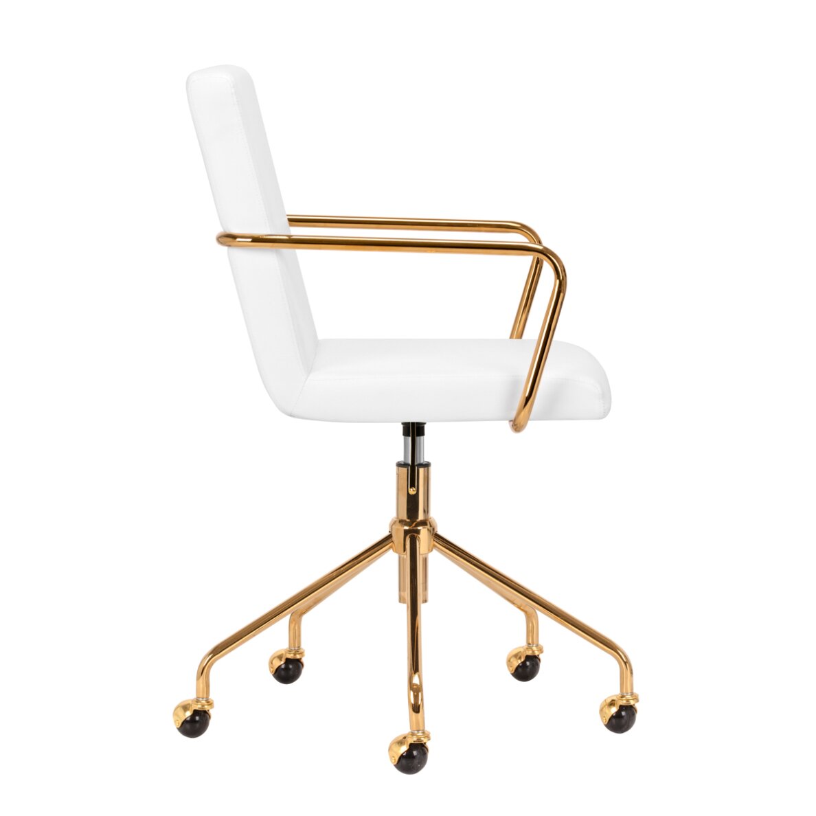 Office chair with wheels QS-OF211G Gold White 2