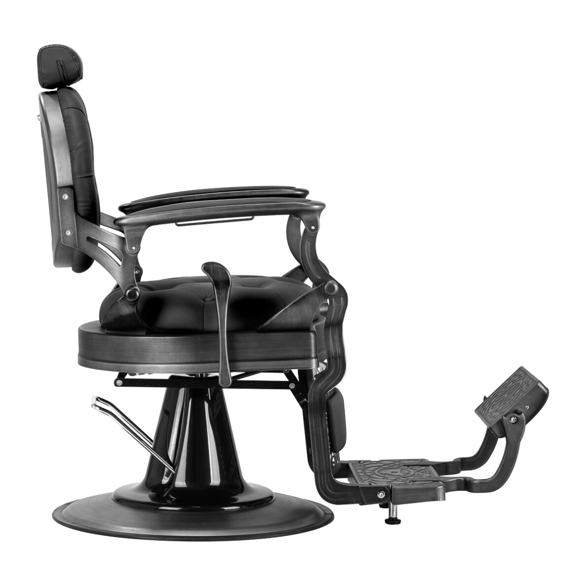 Fotel barberski Barber Chair Gabbiano Niccolo Buttons Black 3