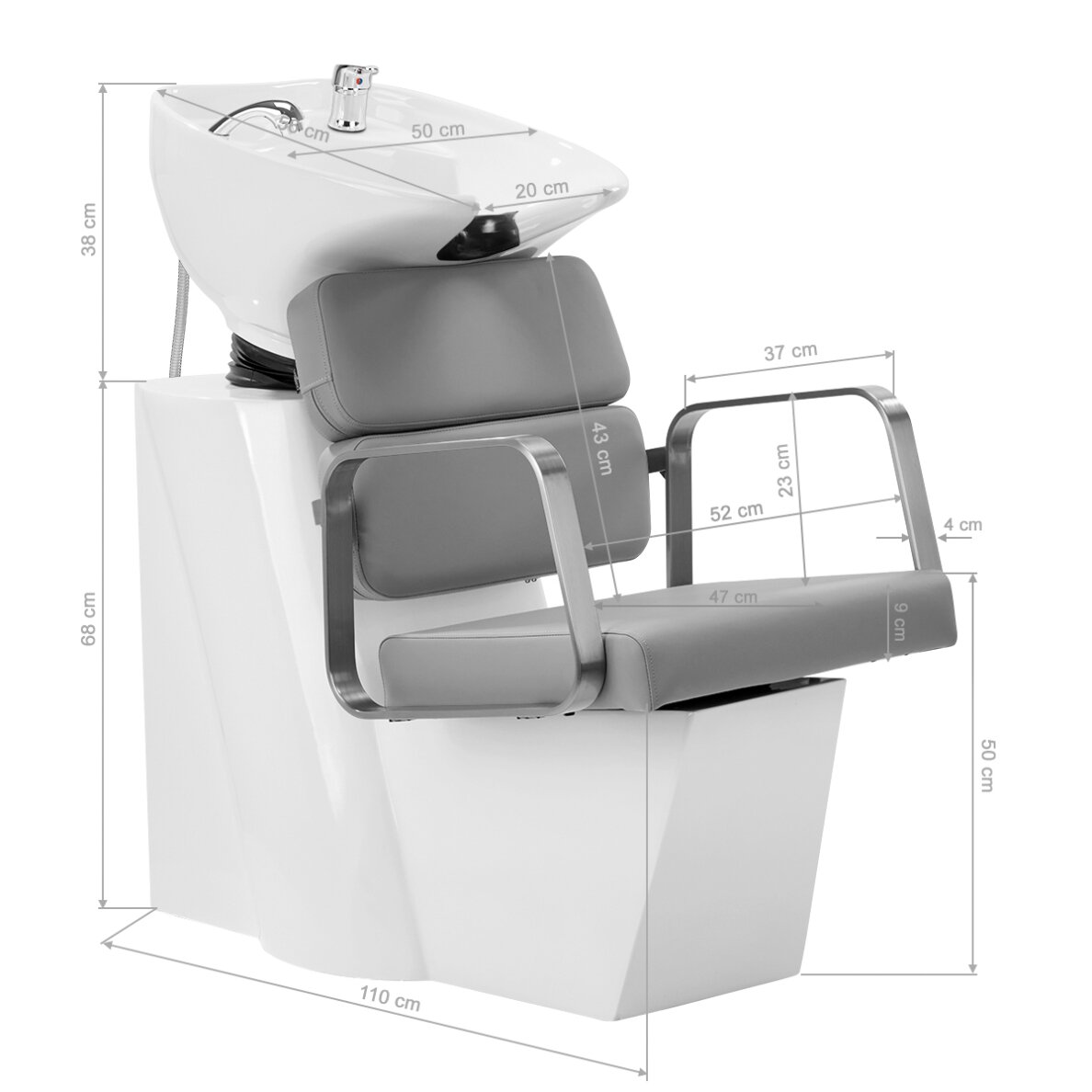 Kirpyklos plautuvė Gabbiano Porto Silver Grey 11