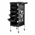 Hairdressing trolley GABBIANO HAIRDRESSER HELPER MODEL 2 BLACK GRAPHIC