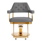 Frizieru krēsls GABBIANO PROFESSIONAL HAIRDRESSING CHAIR GRANADA GOLD GRAY