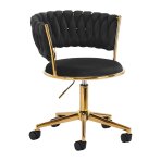 Office chair with wheels 4Rico QS-GW01G Velvet Black