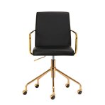 Biroja krēsls ar riteņiem QS-OF211G Gold Black