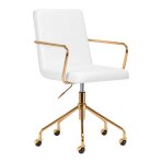 Офисный стул на колесиках QS-OF211G Gold White