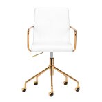 Офисный стул на колесиках QS-OF211G Gold White