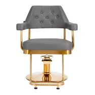 Kirpyklos kėdė GABBIANO PROFESSIONAL HAIRDRESSING CHAIR GRANADA GOLD GRAY