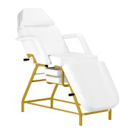 Kosmetologinis krėslas BEAUTY CHAIR 557G MODEL GOLD WHITE