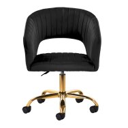 Office chair with wheels 4Rico QS-OF212G Velvet Black Office chair with wheels 4Rico QS-OF212G Velvet Black