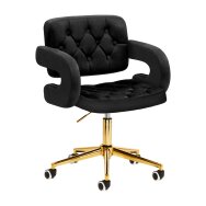 Office chair with wheels 4Rico QS-OF213G Velvet Black Office chair with wheels 4Rico QS-OF213G Velvet Black