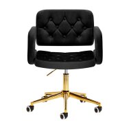 Office chair with wheels 4Rico QS-OF213G Velvet Black Office chair with wheels 4Rico QS-OF213G Velvet Black