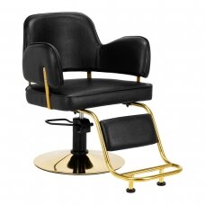 Frizieru krēsls HAIR SYSTEM PROFESSIONAL HAIRDRESSING CHAIR LINZ GOLD BLACK