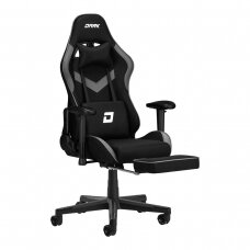 Spēļu krēsls ar kāju balstu DARK PREMIUM GAMING CHAIR BLACK WITH FOOTREST