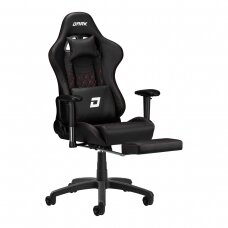 Spēļu krēsls ar kāju balstu DARK PREMIUM GAMING CHAIR BLACK LEATHER WITH FOOTREST