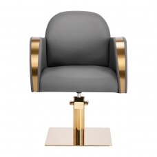 Kirpyklos kėdė GABBIANO PROFESSIONAL HAIRDRESSING CHAIR MALAGA GOLD GREY