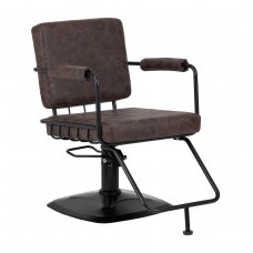Frizieru krēsls Gabbiano Professional Hairdressing Chair Katania Loft Old Leather Dark Brown