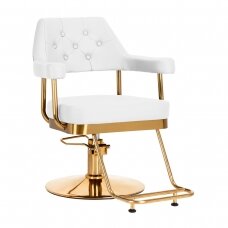Frizieru krēsls Gabbiano Professional Hairdressing Chair Granada Gold White