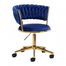 Kauneushoitolan pyörillä varustettu tuoli 4Rico QS-GW01G Velvet Blue