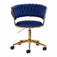 Grožio salono kėdutė su ratukais 4Rico QS-GW01G Velvet Blue