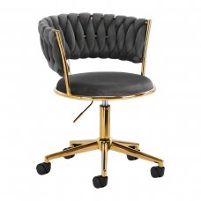 Grožio salono kėdutė su ratukais 4Rico QS-GW01G Velvet Grey