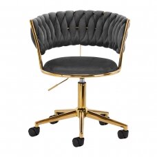 Grožio salono kėdutė su ratukais 4Rico QS-GW01G Velvet Grey