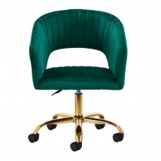 Kauneushoitolan pyörillä varustettu tuoli 4Rico QS-OF212G Velvet Green