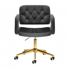 Grožio salono kėdutė su ratukais 4Rico QS-OF213G Velvet Grey