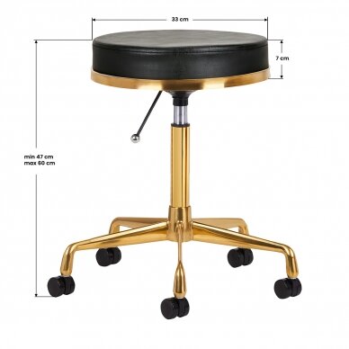Kosmetoloogiline stool GREEK MODEL 2 BLACK GOLD 2