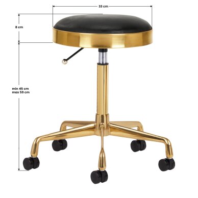 Kosmetoloogiline stool GREEK MODEL 1 BLACK GOLD 2 Kosmetoloogiline stool GREEK MODEL 1 BLACK GOLD 2