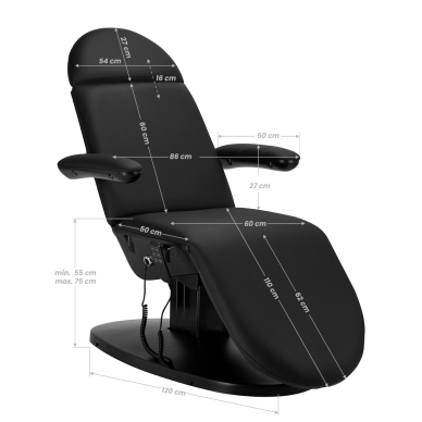 Косметологическое кресло Eclipse 2240 Electric 3 Motor Black 14