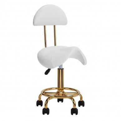 Meistara krēsls STOOL BEAUTY 3 WHITE GOLD