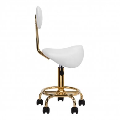 Meistara krēsls STOOL BEAUTY 3 WHITE GOLD 1