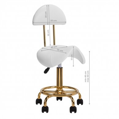 Meistara krēsls STOOL BEAUTY 3 WHITE GOLD 5
