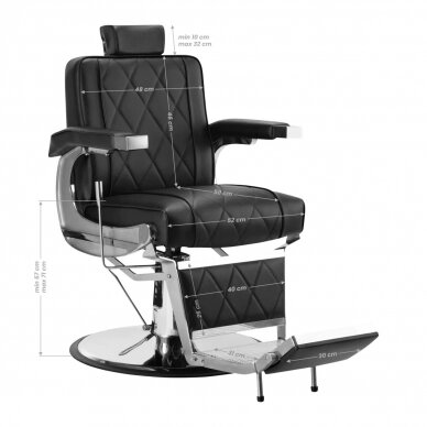 Friziera krēsls Professional Barber Chair Hair System BM88066 Black 12